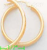 14K Gold Razor Hoop Earrings - Click Image to Close