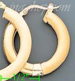 14K Gold Razor Hoop Earrings - Click Image to Close