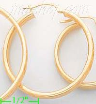 14K Gold Razor Hoop Earrings - Click Image to Close