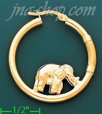 14K Gold Designed Hoop Earrings - Click Image to Close