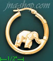 14K Gold Designed Hoop Earrings - Click Image to Close