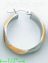 14K Gold Italian Fancy Hoop Earrings - Click Image to Close