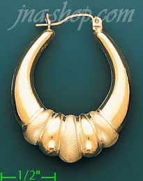 14K Gold Hollow Earrings - Click Image to Close