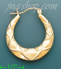 14K Gold Hollow Earrings - Click Image to Close