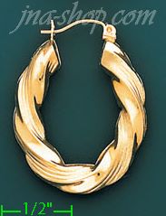 14K Gold Hollow Earrings - Click Image to Close