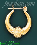 14K Gold Hollow Earrings - Click Image to Close