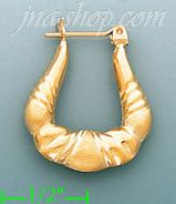 14K Gold Hollow Earrings - Click Image to Close