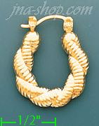 14K Gold Hollow Earrings - Click Image to Close