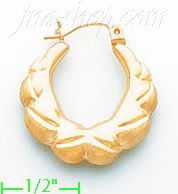 14K Gold Hollow Earrings - Click Image to Close