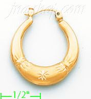 14K Gold Hollow Earrings - Click Image to Close