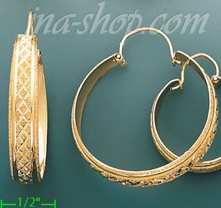 14K Gold Swiss Cut Earrings - Click Image to Close