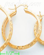 14K Gold Swiss Cut Earrings - Click Image to Close
