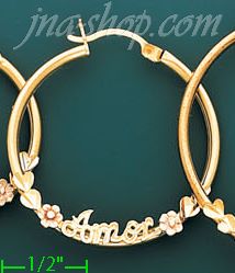 14K Gold Swiss Cut & Designed Hoop Earrings - Click Image to Close