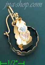 14K Gold Dia-Cut Earrings - Click Image to Close