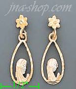 14K Gold 3Color Dia-Cut Earrings - Click Image to Close