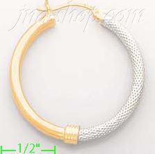 14K Gold Fancy Hoop Earrings - Click Image to Close
