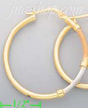 14K Gold Fancy Hoop Earrings - Click Image to Close