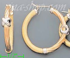 14K Gold Fancy Hoop Earrings - Click Image to Close