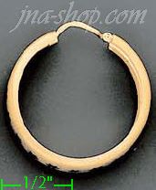 14K Gold Fancy Hoop Earrings - Click Image to Close