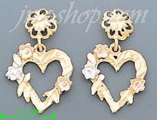 14K Gold 3Color Dia-Cut Earrings - Click Image to Close