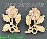 14K Gold 3Color Dia-Cut Earrings - Click Image to Close