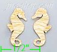 14K Gold Seahorse Posts Light Mini Earrings - Click Image to Close