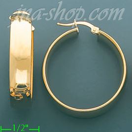 14K Gold Italian Fancy Hoop Earrings - Click Image to Close