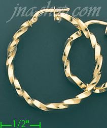 14K Gold Italian Fancy Hoop Earrings - Click Image to Close