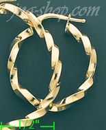 14K Gold Italian Fancy Hoop Earrings - Click Image to Close