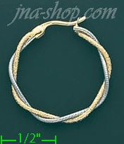 14K Gold Italian Fancy Hoop Earrings - Click Image to Close