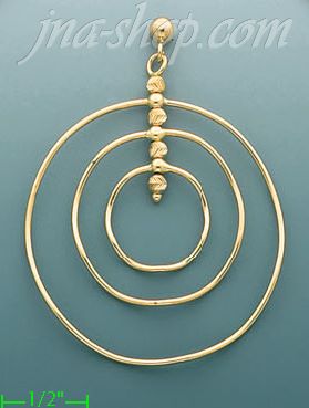 14K Gold Fancy Hoop & Dangling Earrings - Click Image to Close