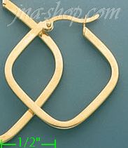 14K Gold Plain & Twist Hoop Earrings - Click Image to Close