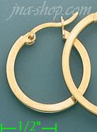 14K Gold Plain & Twist Hoop Earrings - Click Image to Close