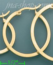 14K Gold Plain & Twist Hoop Earrings - Click Image to Close