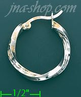 14K Gold Plain & Twist Hoop Earrings - Click Image to Close