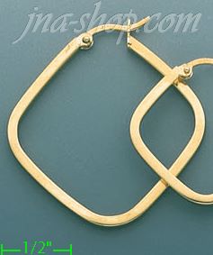 14K Gold Plain & Twist Hoop Earrings - Click Image to Close