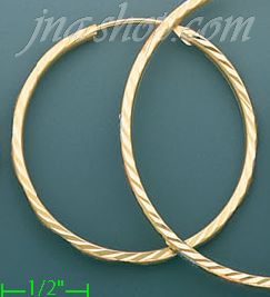 14K Gold Dia-Cut Hoop Earrings - Click Image to Close