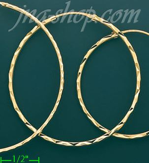 14K Gold Dia-Cut Hoop Earrings - Click Image to Close