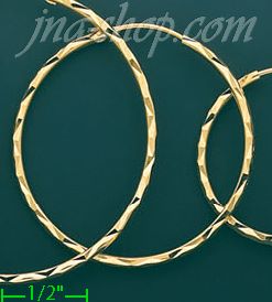 14K Gold Dia-Cut Hoop Earrings - Click Image to Close