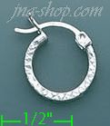 14K Gold White Hoop & Channel CZ Earrings - Click Image to Close