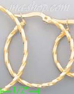 14K Gold Fancy Hoop & Bead Earrings - Click Image to Close