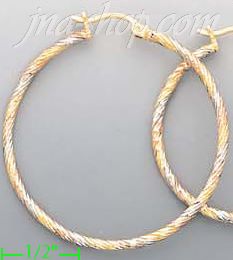 14K Gold Fancy Hoop & Bead Earrings - Click Image to Close