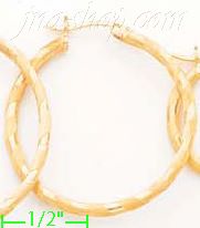 14K Gold Fancy Hoop & Bead Earrings - Click Image to Close
