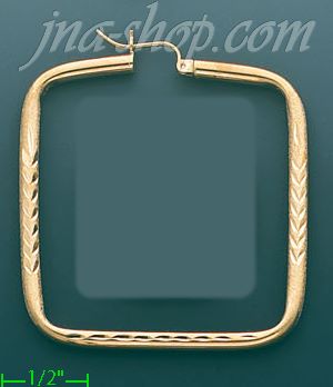 14K Gold Razor-Cut Hoop Earrings - Click Image to Close