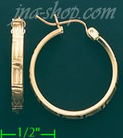 14K Gold Razor-Cut Hoop Earrings - Click Image to Close