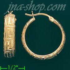 14K Gold Razor-Cut Hoop Earrings - Click Image to Close