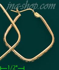 14K Gold Razor-Cut Hoop Earrings - Click Image to Close