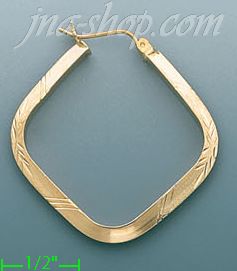 14K Gold Razor-Cut Hoop Earrings - Click Image to Close