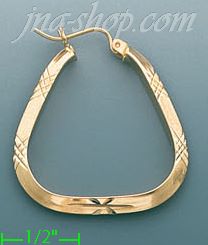 14K Gold Razor-Cut Hoop Earrings - Click Image to Close