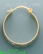 14K Gold Filigree Hoop Earrings - Click Image to Close